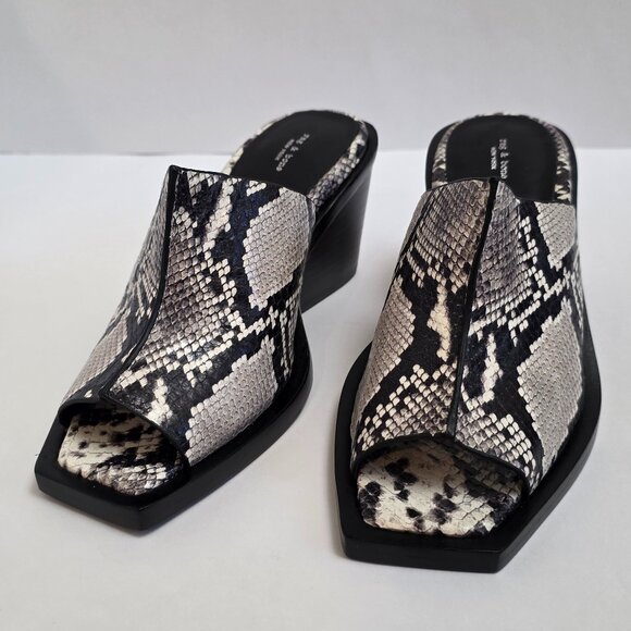 Rag & Bone Santiago Snake-Print Leather Wedge Sandals - Picture 5 of 13